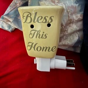 Bless This Home Cream Wall Plug-In Decor